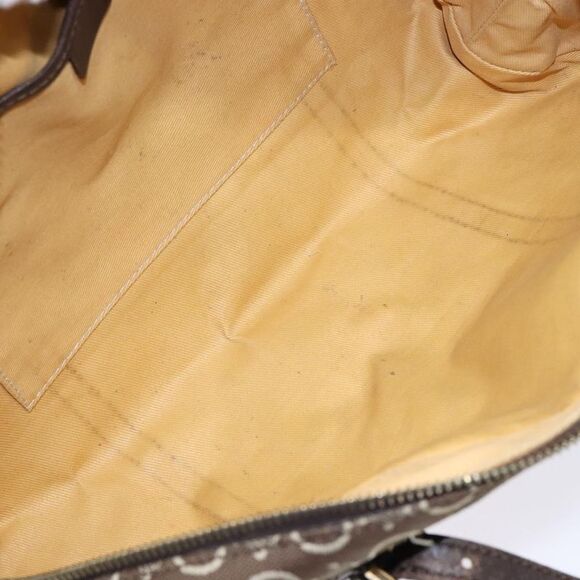 Celine Vintage Macadam Handbag Macadam Brown Canvas Bag (Pre-Owned)